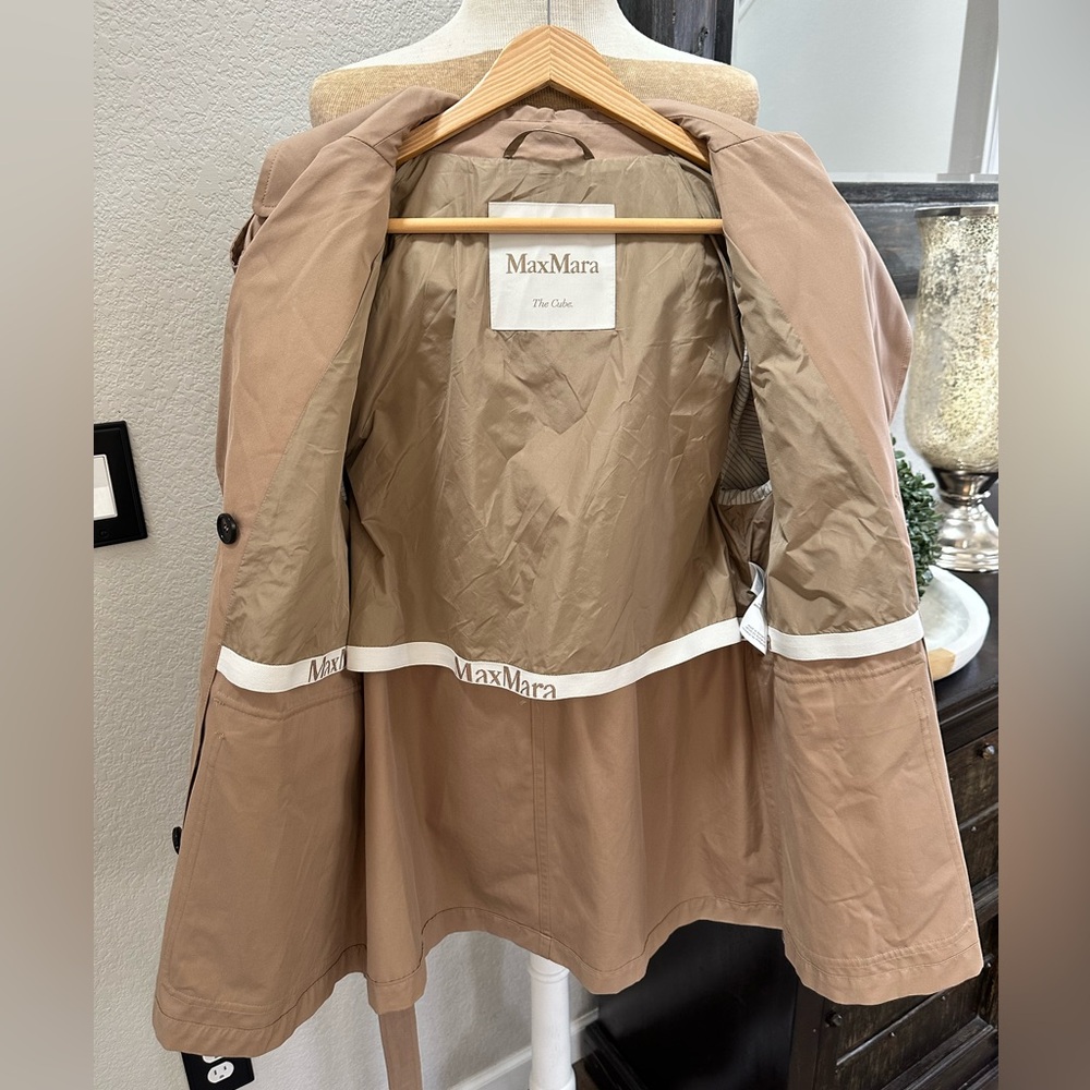Max Mara The Cube Ctrench Water-Repellent Trench Coat 8 - Picture 8 of 12